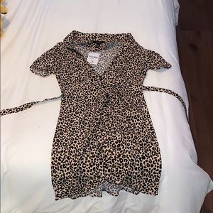 Cheetah Print button up skater dress